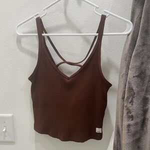 Vuori Chocolate Brown Ribbed Camisole